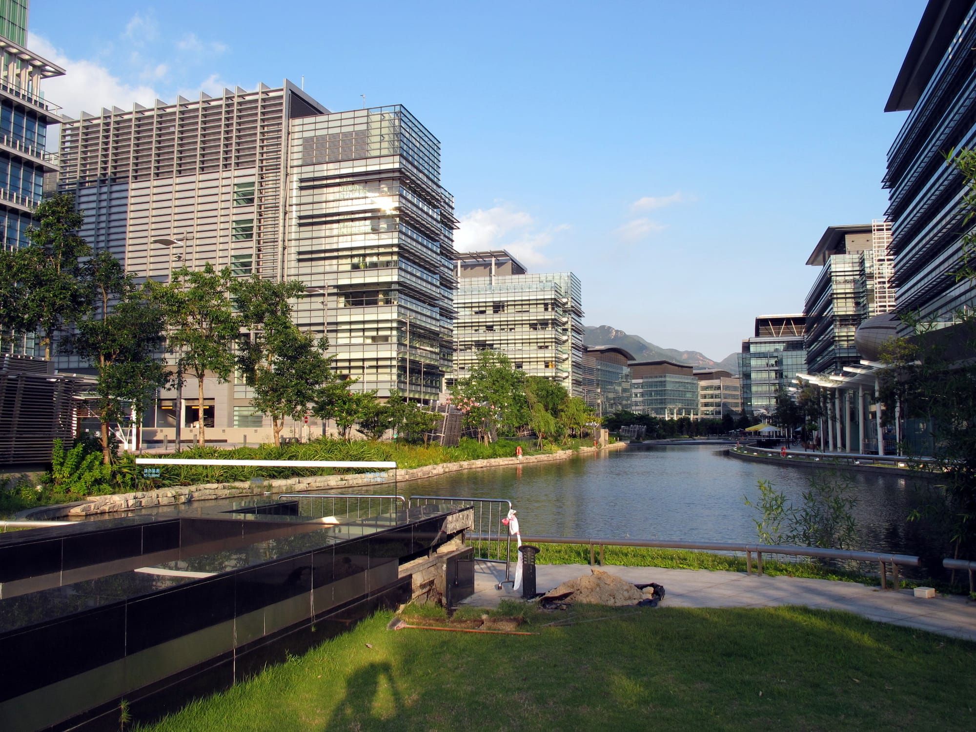 The central lake at Hong Kong Science Park